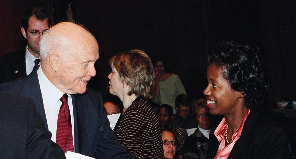 Dr. Brangman Greeting John H Glenn