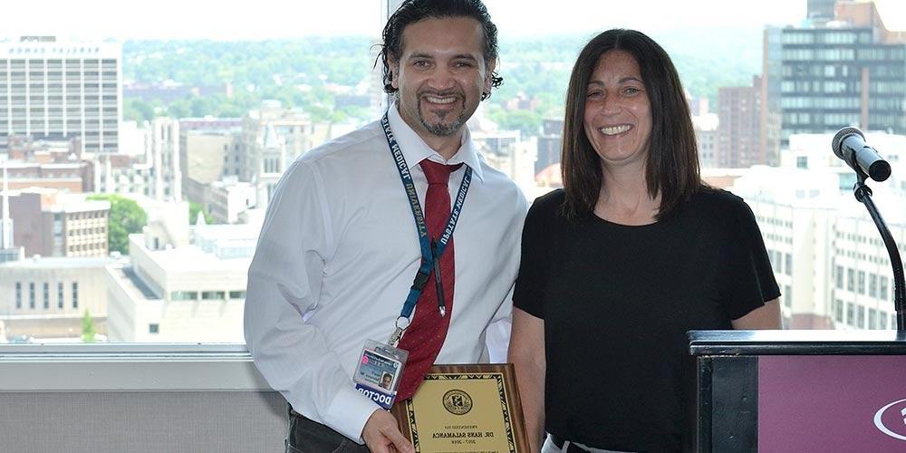 Dr. Danielle Katz (Associate Dean, GME) and Dr. Hans Salamanca (recipient of Beyond the Doctorate Research Day Oral Presentation Award) 