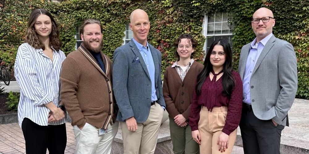 The Auerbach Lab, October 2023: Justin, Veronica, Laura, Dr. Auerbach, Kyle, Laura